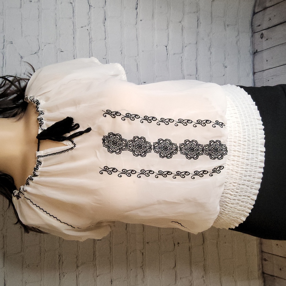 Forever 21 sheer top blouse shirt M